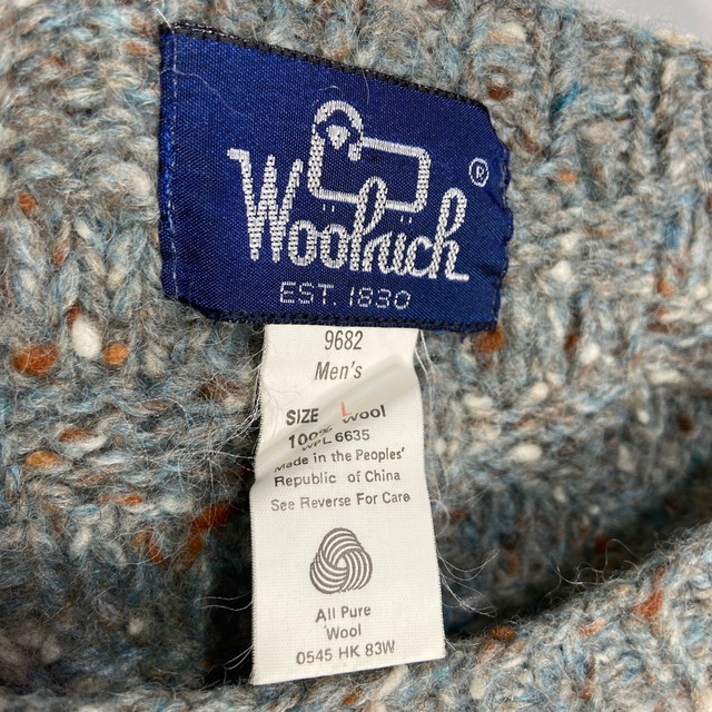 90s Woolrich 総柄ミックス混ウールセーター　総柄ニット　L