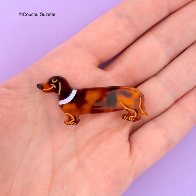 Coucou Suzette "Dachshund Hair Clip"　ククシュゼット ヘアアクセサリー ダックスフンド 犬