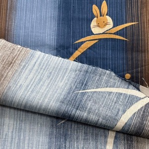 TC391◆3m◆M◆訳あり◆綿100%プリントシーチング生地◆月うさぎ◆カラフル