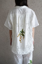 lace open collar shirt yellow lily