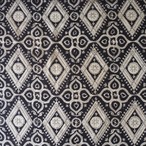 ブロックプリント生地【50cm単位】インド綿  菱形 黒×生成り #38010-BK1