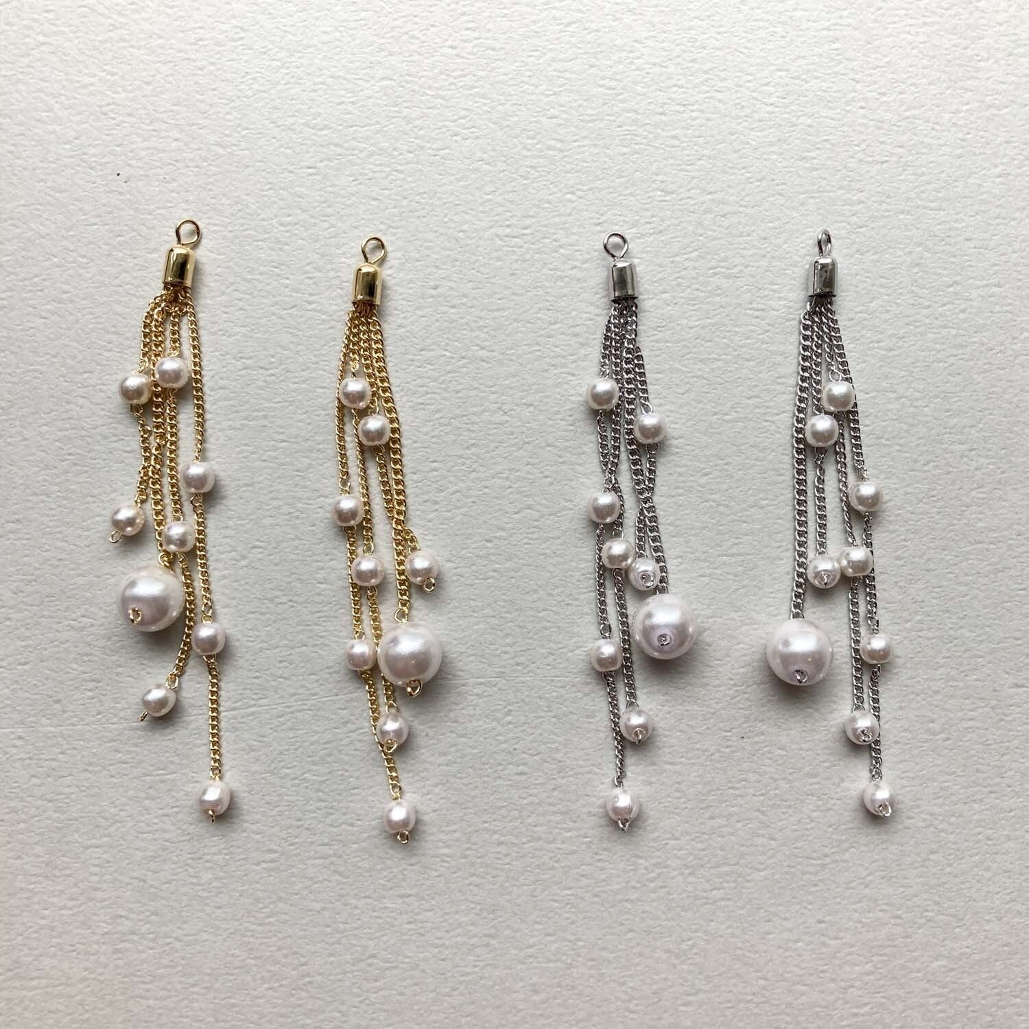 パール付きチェーンタッセル | Dua-アクセサリーパーツショップ