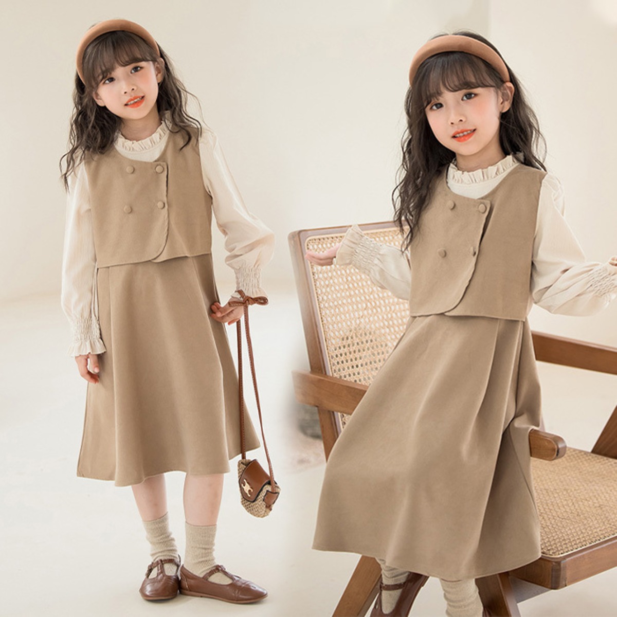 女の子 ワンピース 長袖 ワンピース 秋冬 きれいめ 子供服 ワンピース 