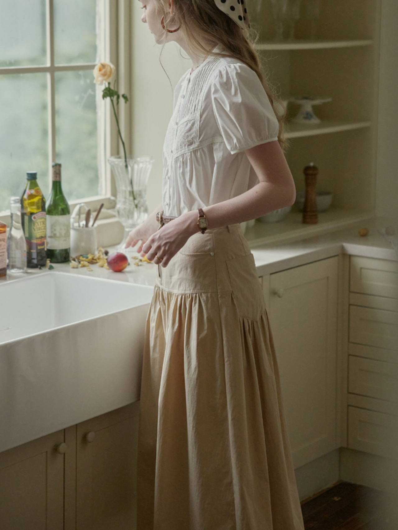 Trèfle Blanc Pintuck Blouse F0723