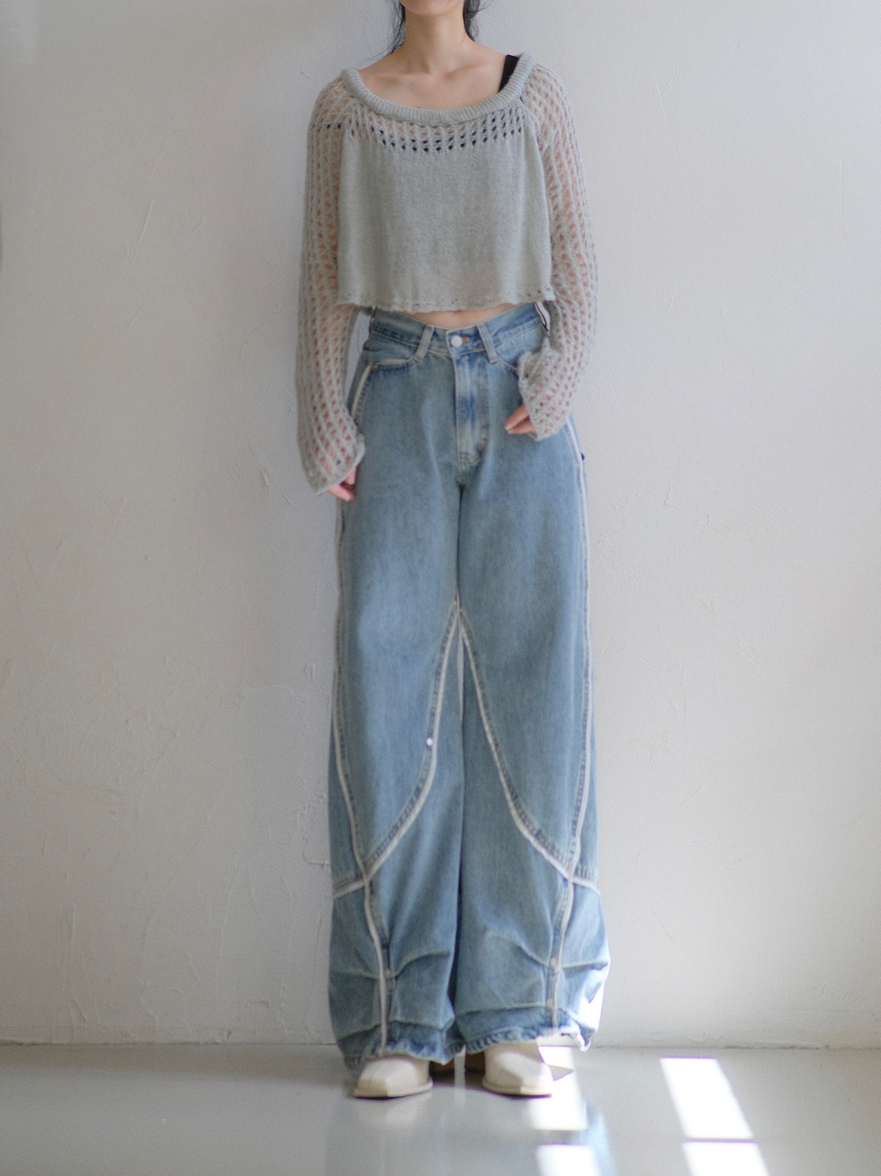 Curve Utility Denim Pants  / BLUE - 1