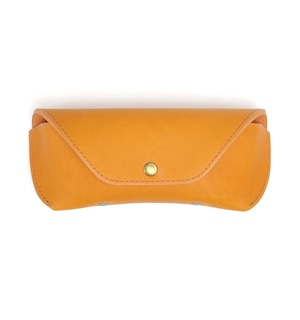 HORWEEN LEATHER EYEWEAR CASE / Pumpkin & Light Brown