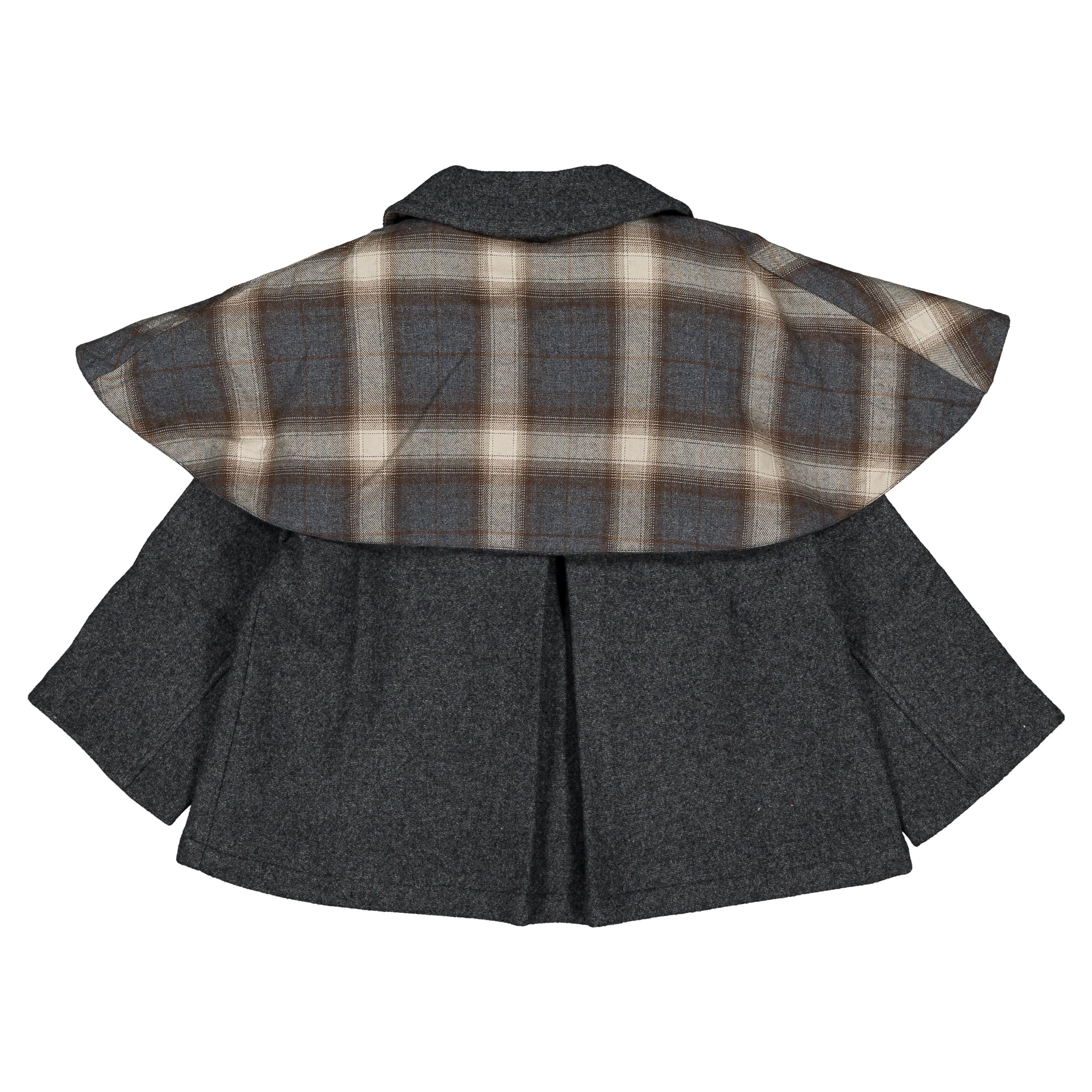 【予約/送料無料】18m-4y / Coat amovible cape SHERLOCK - gray mostly wool / Maison Marelle
