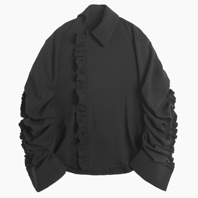 Asymmetric frill shirt 【2color】C0657
