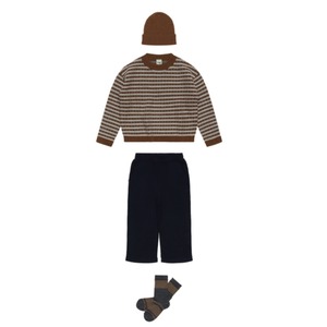 ＜FUB＞Baby&Kids マルチカラー セーター Multi Sweater  (hazel melange/light grey)
