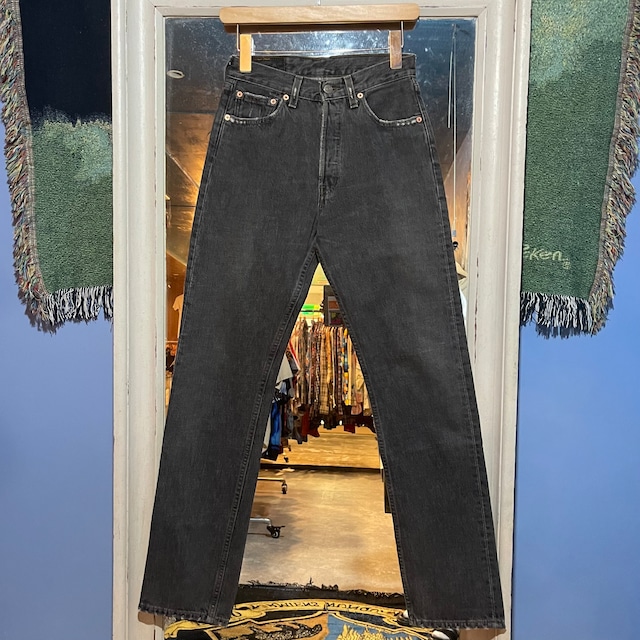 90s Levi's 501 MADE in USA BLACK DENIM PANTS【DW253】