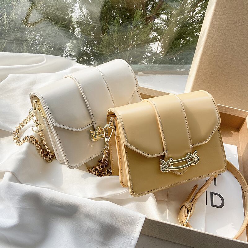 サマーレッドチェーン 夏物 スクウェア メッセンジャーバッグ 手作りハンドバック73430482039