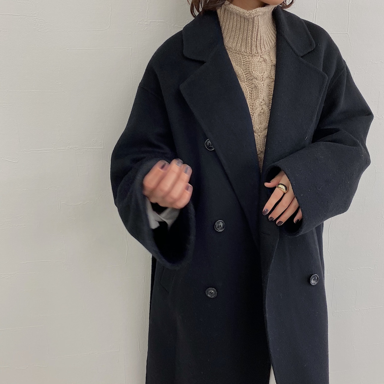 back tuck handmade long coat