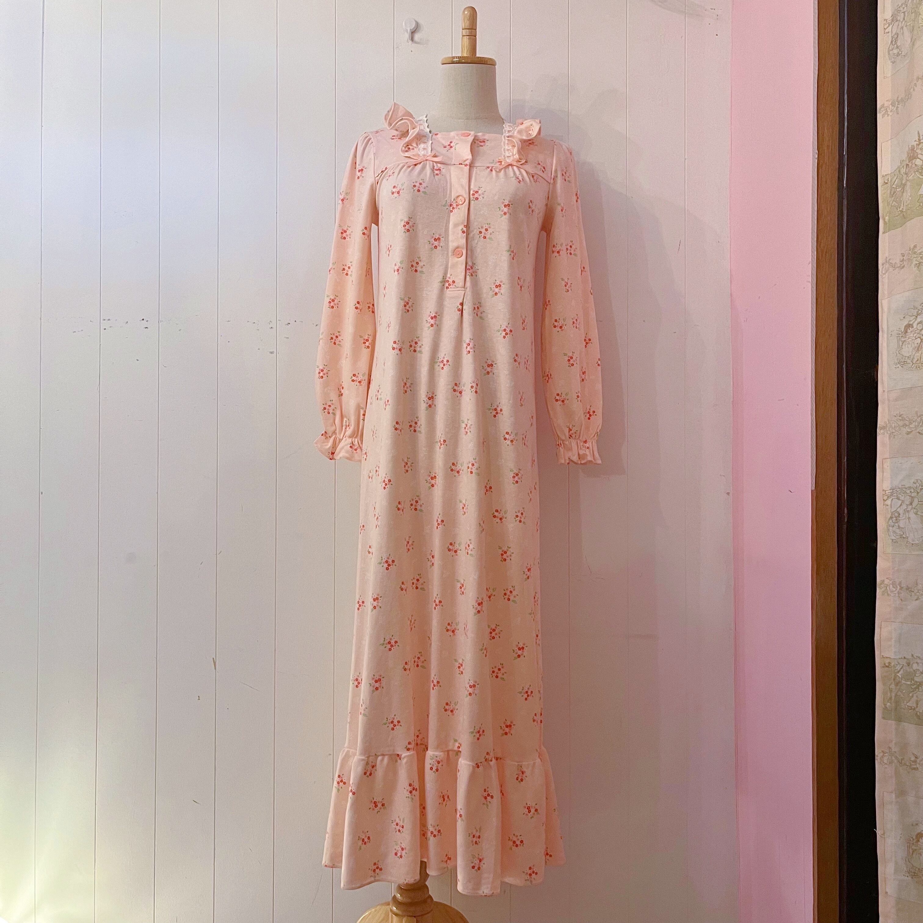 pink flower ribbon neglige one-piece