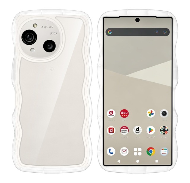 【Newnugds】AQUOS R10/R9 ケース 韓国 おしゃれ シンプル 波状エッジ AQUOS R10 SH-51F SH-51E SH-M31 SH-M28 ソフト TPU うねうね 純透明 創意 超軽量 薄型 スマホケース 黄ばみなし 指紋防止 擦り傷防止 全面保護 衝撃吸収 ワイヤレス充電対応 ストラップホール付き(クリア)