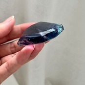 美しいカラーグラデーション*フローライト*ファセットハート型05*天然石インテリア*置き物