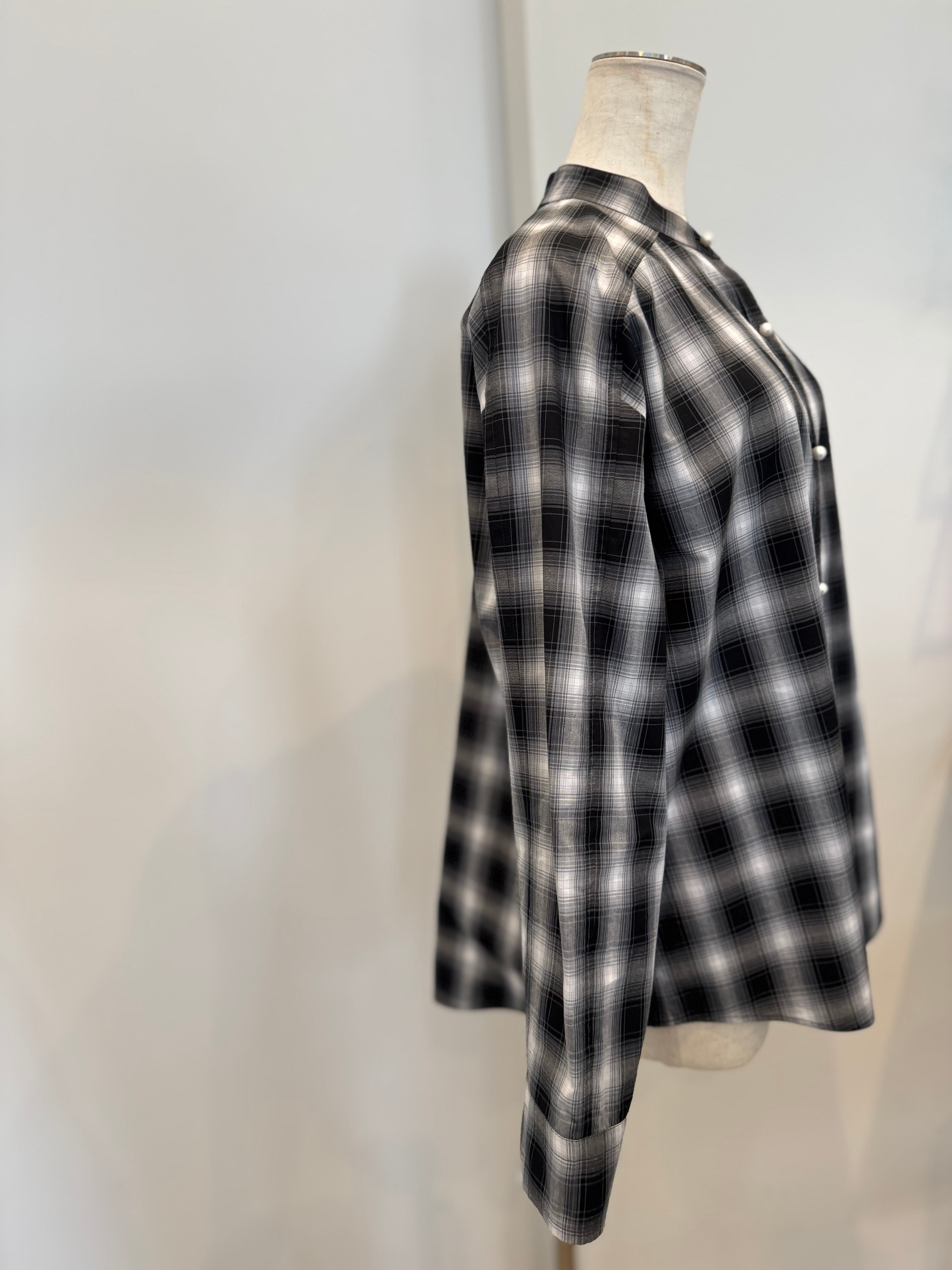 【PASSIONE】パールボタンチェックシャツ