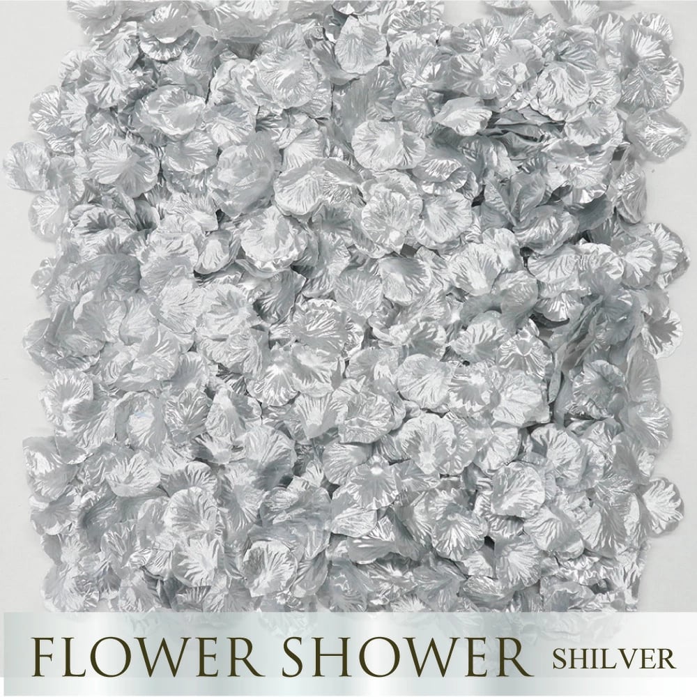 フラワーシャワー 約1000枚 造花 シルバー ウェディング 花びら 白