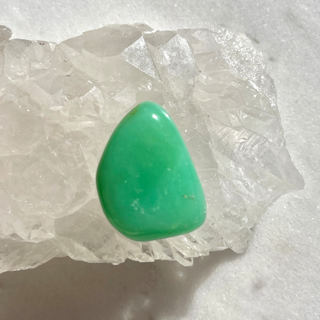 【レア】【超美石】クリソプレーズ　タンブル（ポーチ付き）　1142