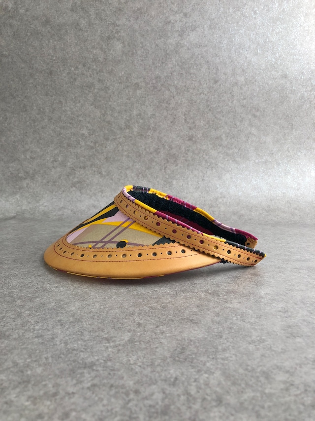 Christian Dior クリスチャン ディオール マルチカラー ジャガード サンバイザー ブラウン vintage ヴィンテージ オールド 77zcza