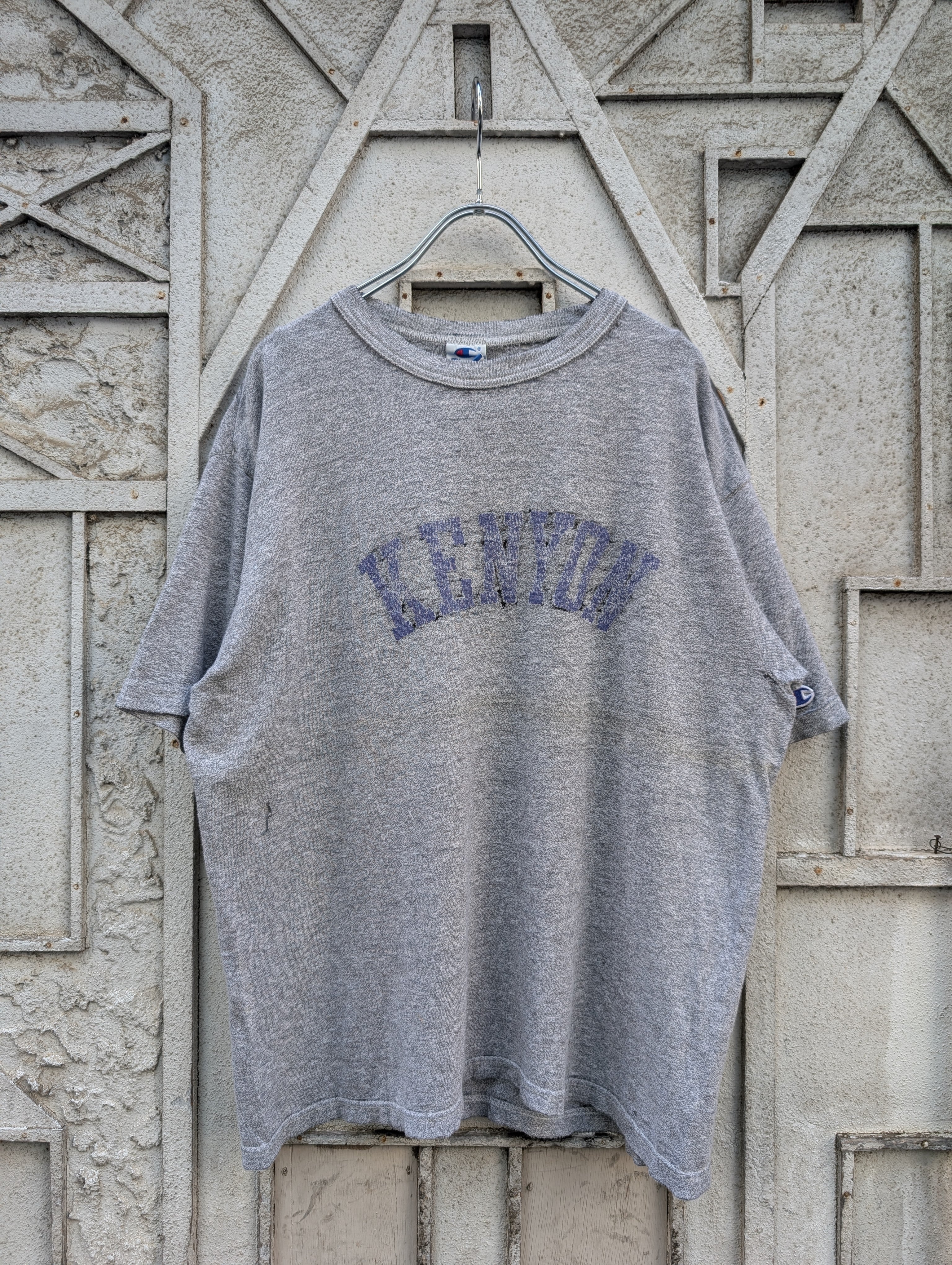 "CHAMPION" fade & damage tee / made in USA