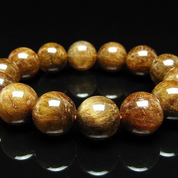 ルチルクォーツ ブレスレット 16mm ブロンズルチル ブレス 一点物 111-50817