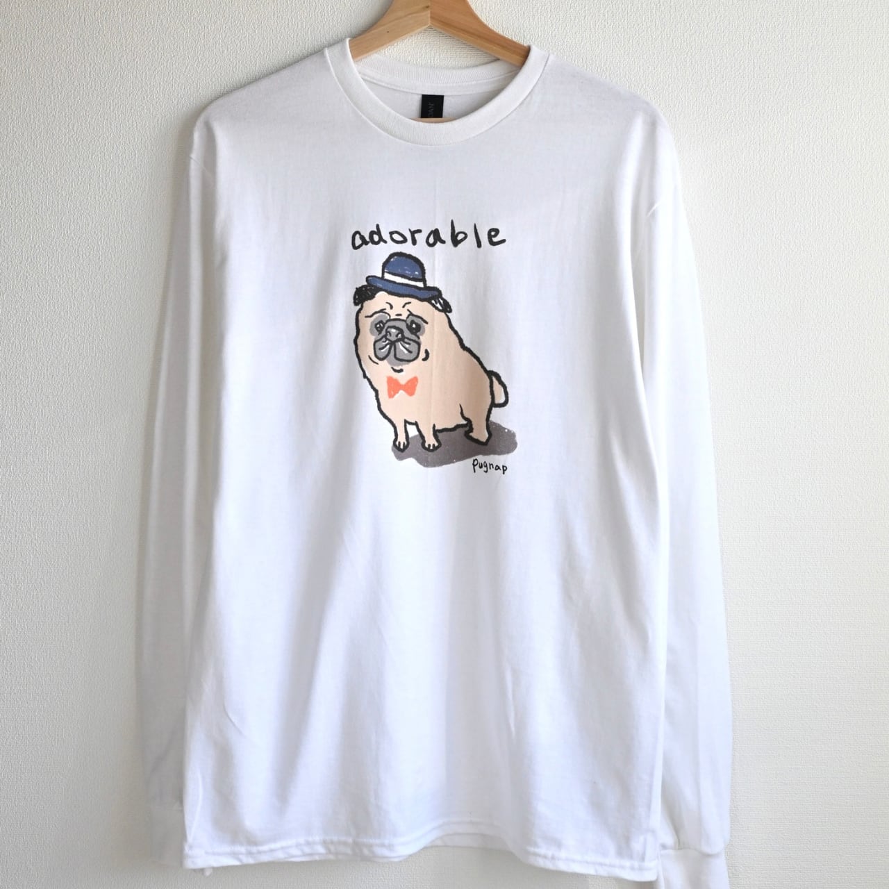 坊ちゃんパグ ロングスリーブ(白)