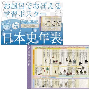 【特価処分】Gakupo お風呂でおぼえる学習ポスター 日本史年表 A4ポスター7枚セット 中学入試 高校入試 大学入試 社会 歴史 防水 教材 日本史年表