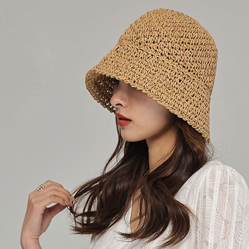 麦わら バケットハット 帽子 レディース UV対策 日差し避け 折りたたみ 春夏 おしゃれ 大人 きれいめ かわいい カジュアル リゾート アウトドア ストローハット 麦藁帽子 大人可愛い 大人女子