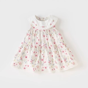 【70-130cm】Dave & Bella小花柄ビッグカラーノースリーブワンピース