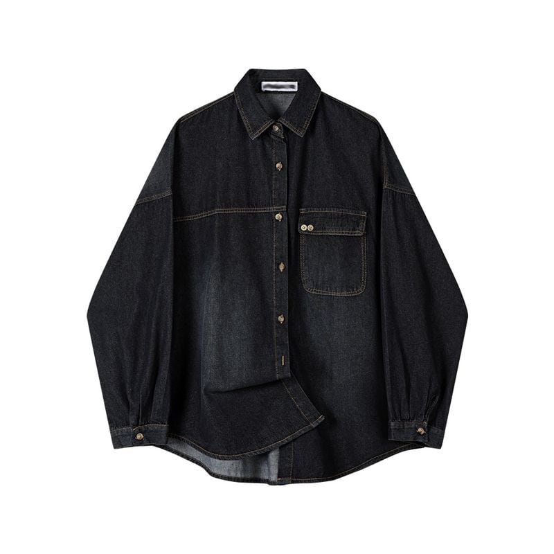loose silhouette denim shirt 100905