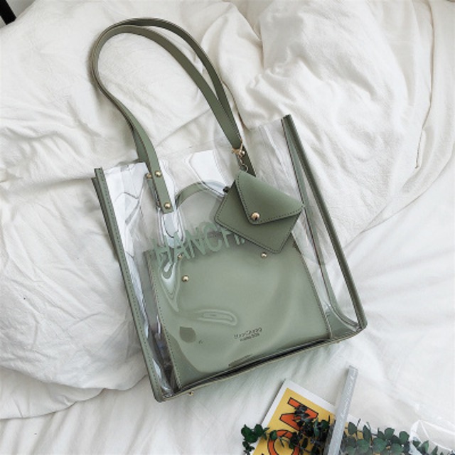 クリアバッグ ショルダーバッグ レディース トートバッグ ケース付き 大容量 大きめ 無地 ハンドバッグ スケルトン 透明 ポーチ付き 夏 デート 女子会 お出かけ 旅行 おしゃれ 大人 可愛い ワンピの里 クリアバッグ ショルダーバッグ レディース トートバッグ ケース付き 大容量 大きめ 無地 ハンドバッグ スケルトン 透明 ポーチ付き 夏 デート 女子会 お出かけ 旅行 おしゃれ 大人 可愛い ワンピの里