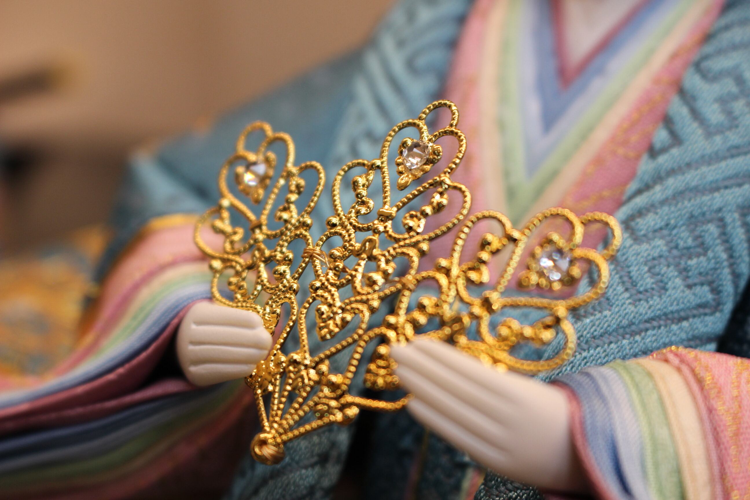 雛人形 lapis/ラピス 小三五親王飾り/線唐花刺繍 平飾り HINA.DOLL