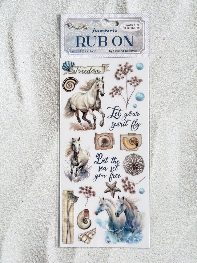 Stamperia Rub-on  - Silent Sea horses　転写シール　DFLRB156【Stamperia（スタンぺリア）】[ST-101s]