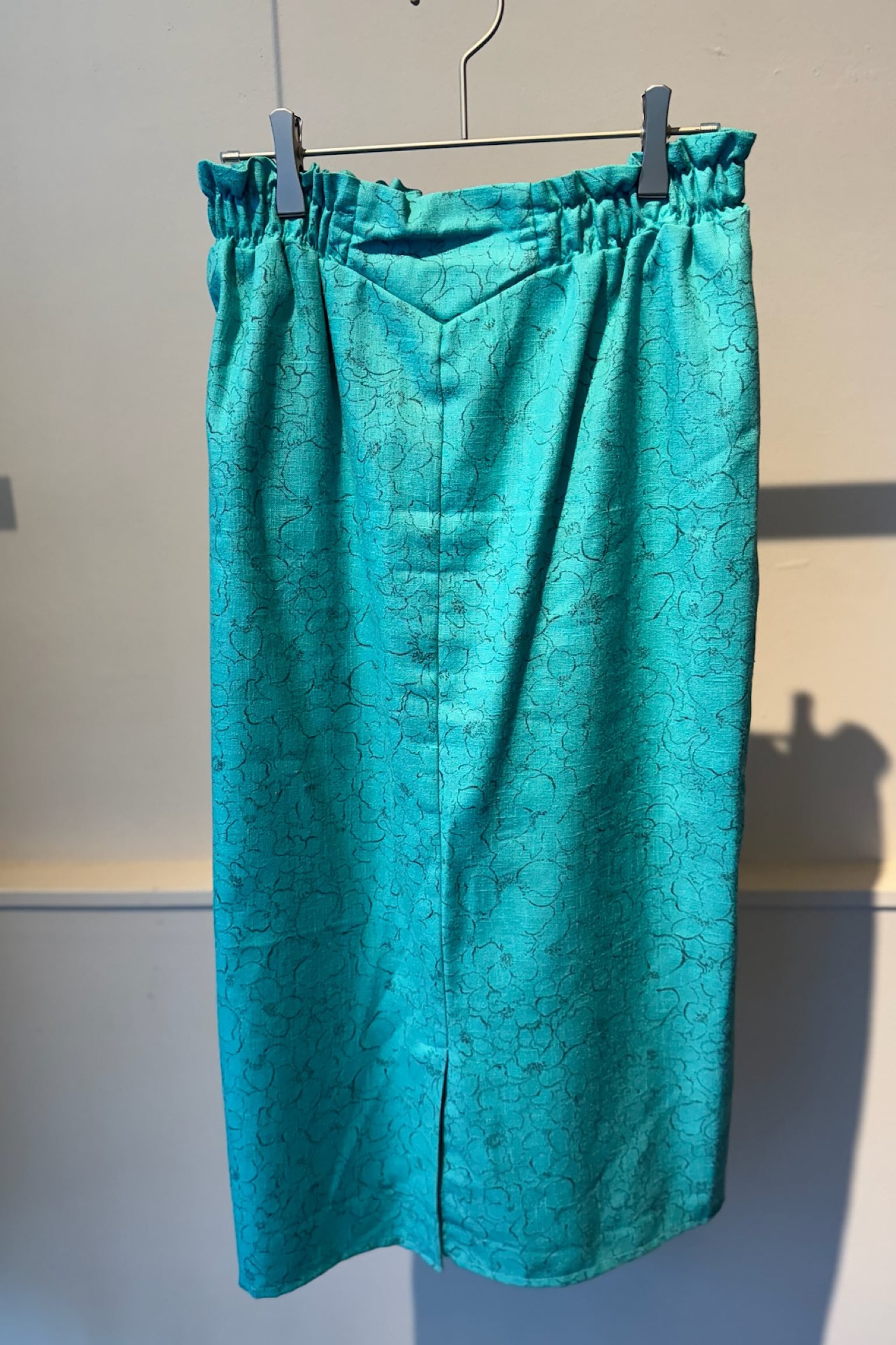 エメラルドグリーンボタニカルロングスカート | DROOMTUIN_VINTAGE