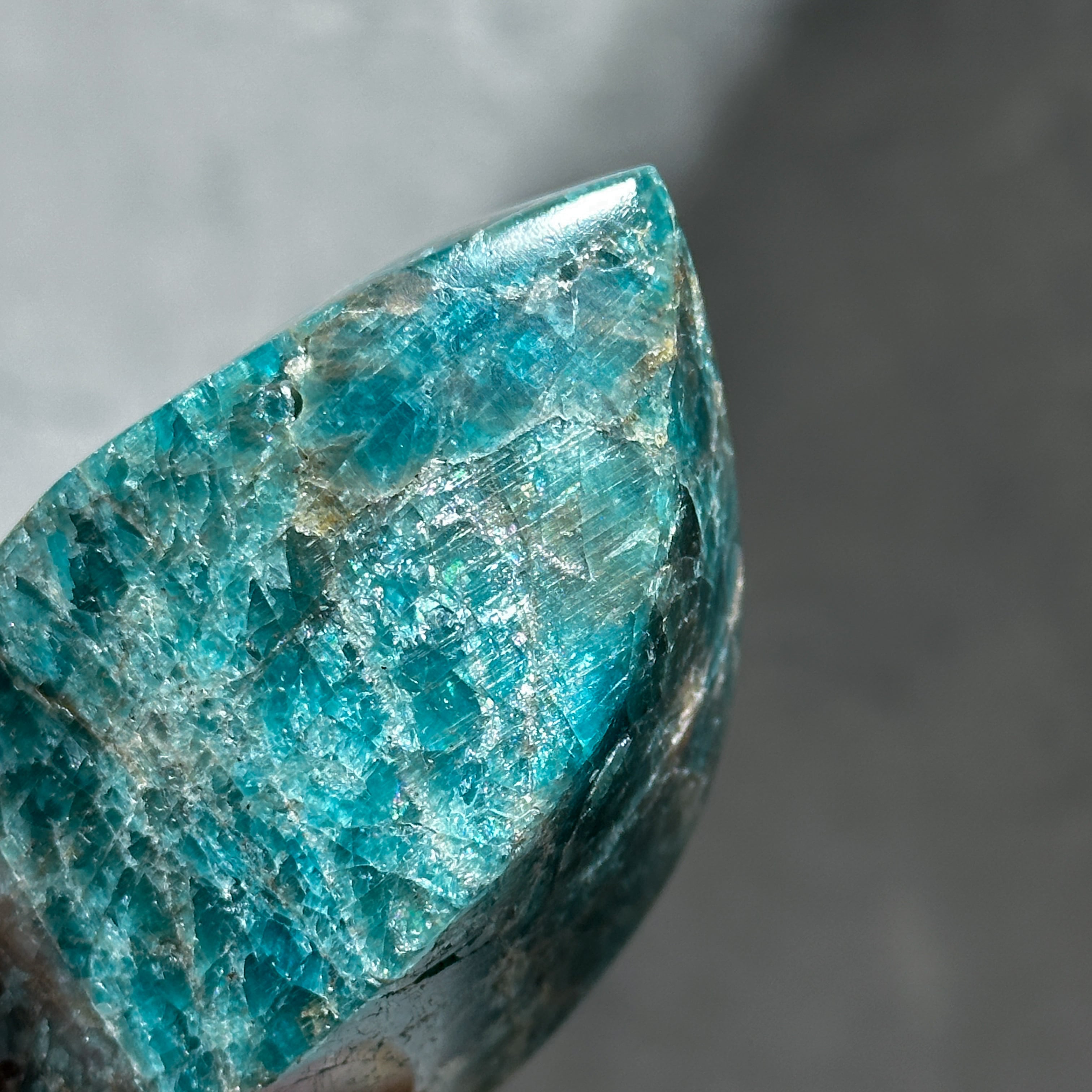 ブルーアパタイト フレイム型22◇ Blue Apatite ◇ 天然石・鉱物