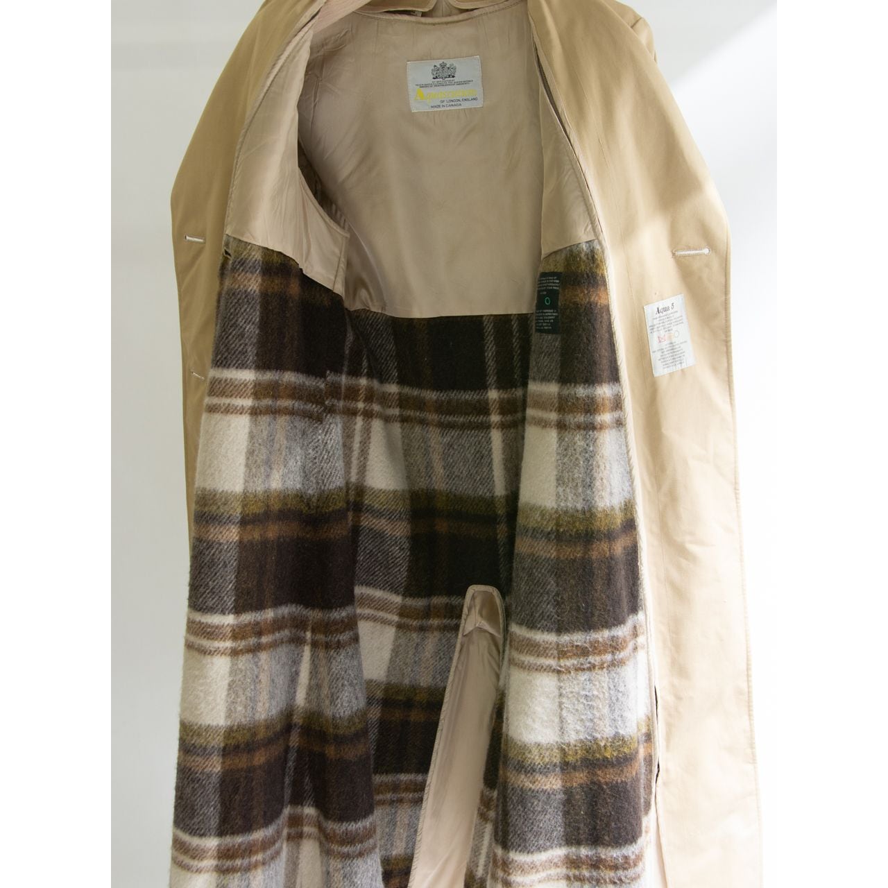 【Aquascutum】Made in Canada 80's Trench Coat(アクアスキュータム カナダ製 ウールライナー付トレンチコート)