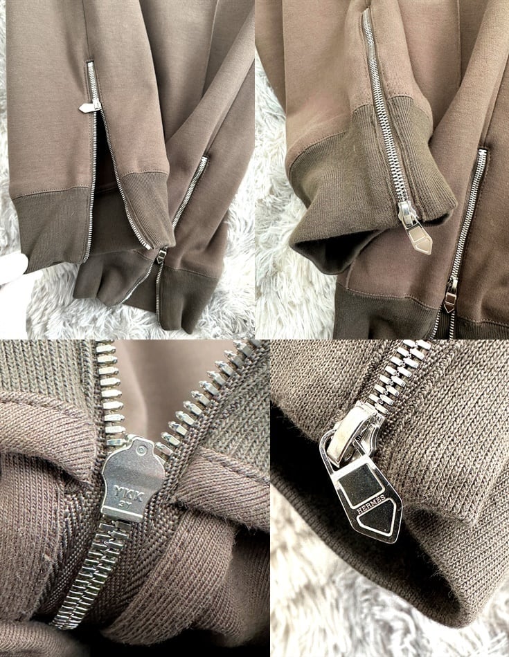 ▲HERMESエルメス イージーウエスト ジョガーパンツ 裾ジップ HERMES エルメス H ジップ ジョガーパンツ 44 グレー ブラウン メンズ