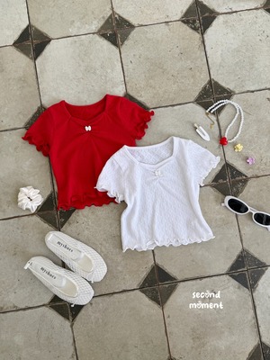 [second moment] Ribbon Eyelet / [세컨드모먼트] 리본아일렛티