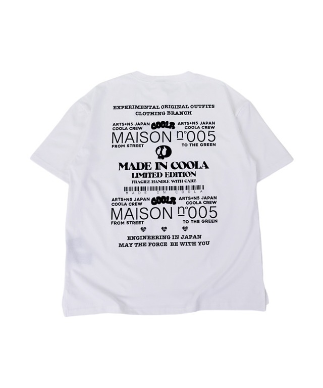 COOLA MadeロゴエンブロイダリールーズTシャツ (WHITE)　CQ-44060