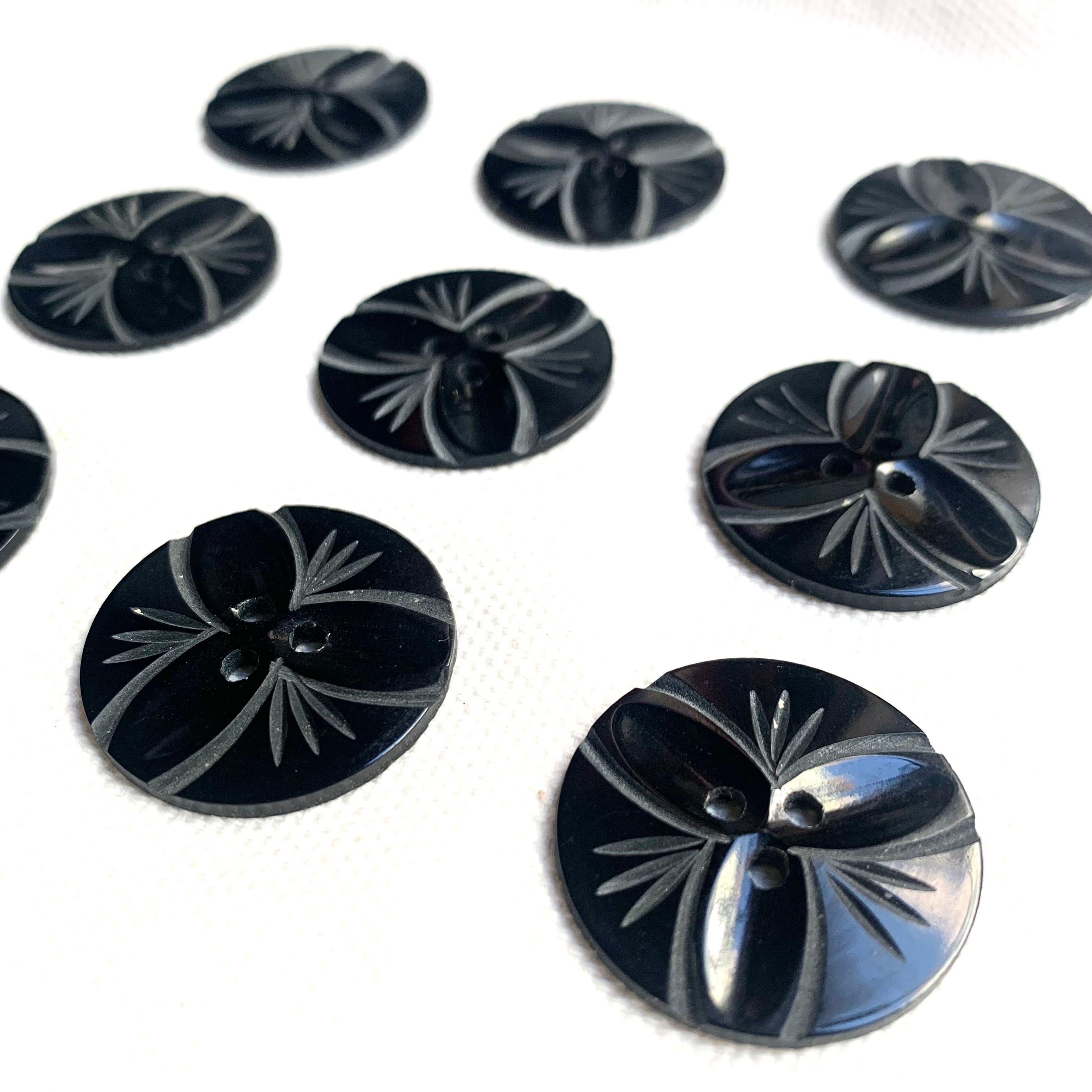 ドイツベークライトボタン(ブラック3穴) | Rollo Antiques