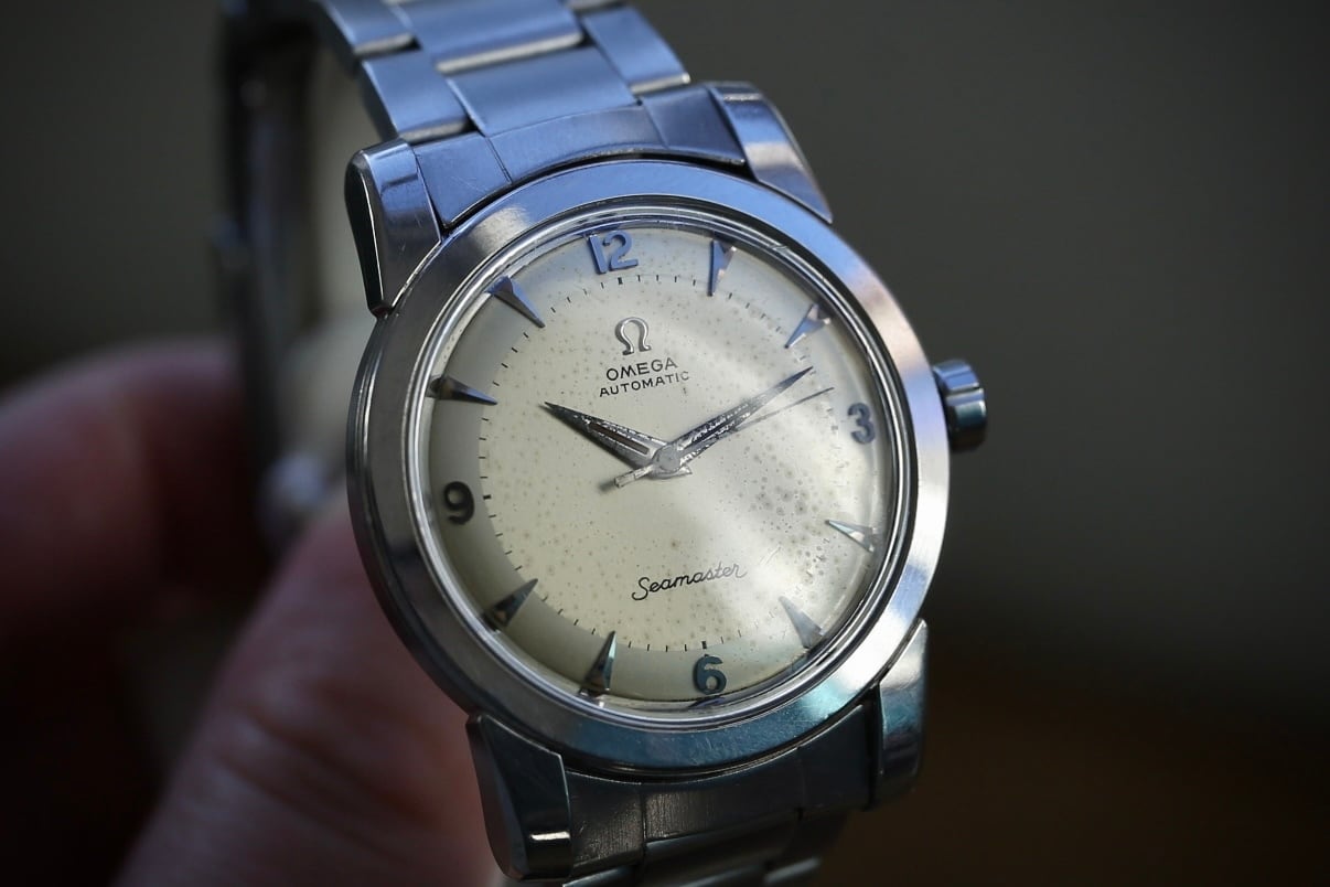 【OMEGA】1954年製 オメガ シーマスター2nd ファーストロット 飛びアラビア×2トーンダイヤル 巻きブレス OH済み / Vintagewatch / Cal.354