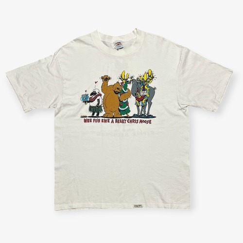 90s|Crazy Shirts|クリスマス アニマルジョークTシャツ|USA製 両面プリント ヒッピーリインディア モチーフ|B