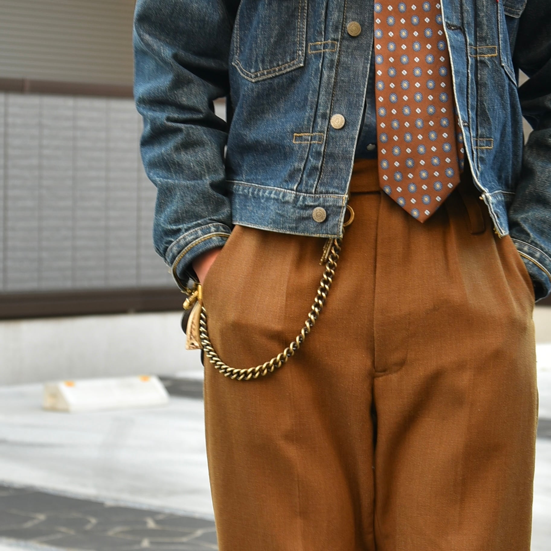 燻/数量限定】Vintage Brass Wallet ChainⅡ｜真鍮 ウォレットチェーン