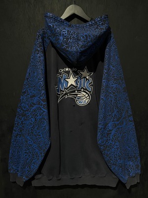 【WEAPONVINTAGE】"adidas" Basket Ball Design Vintage Loose Zip Up Hoodie