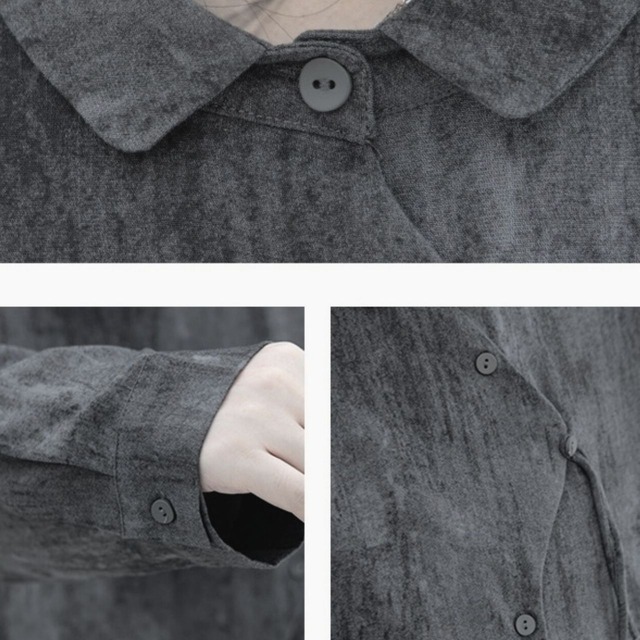 Hidden placket long shirt C0833