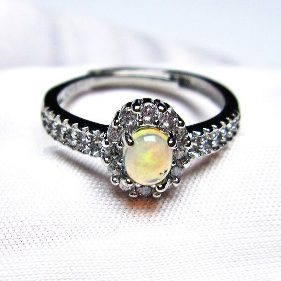 オパール 指輪 リング プレシャスオパール 11号 フリーサイズ 調整可能 一点物 メール便送料無料 [M便 1/20] 115-4179