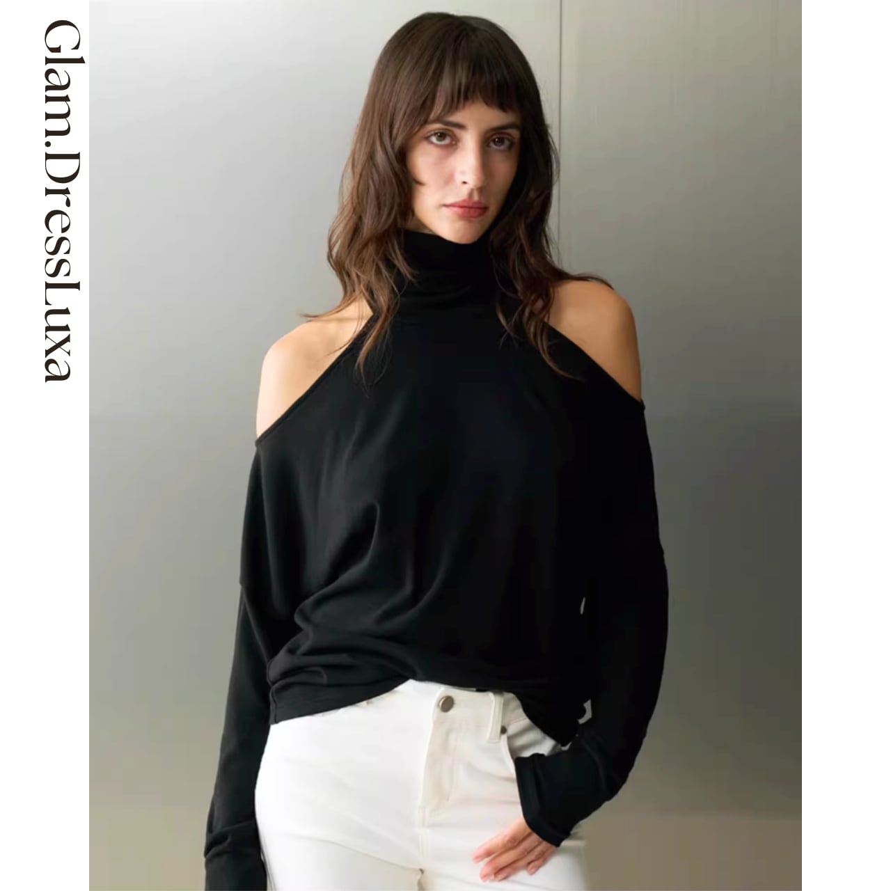 オフショルTurtle Knit Top/2color_T1612