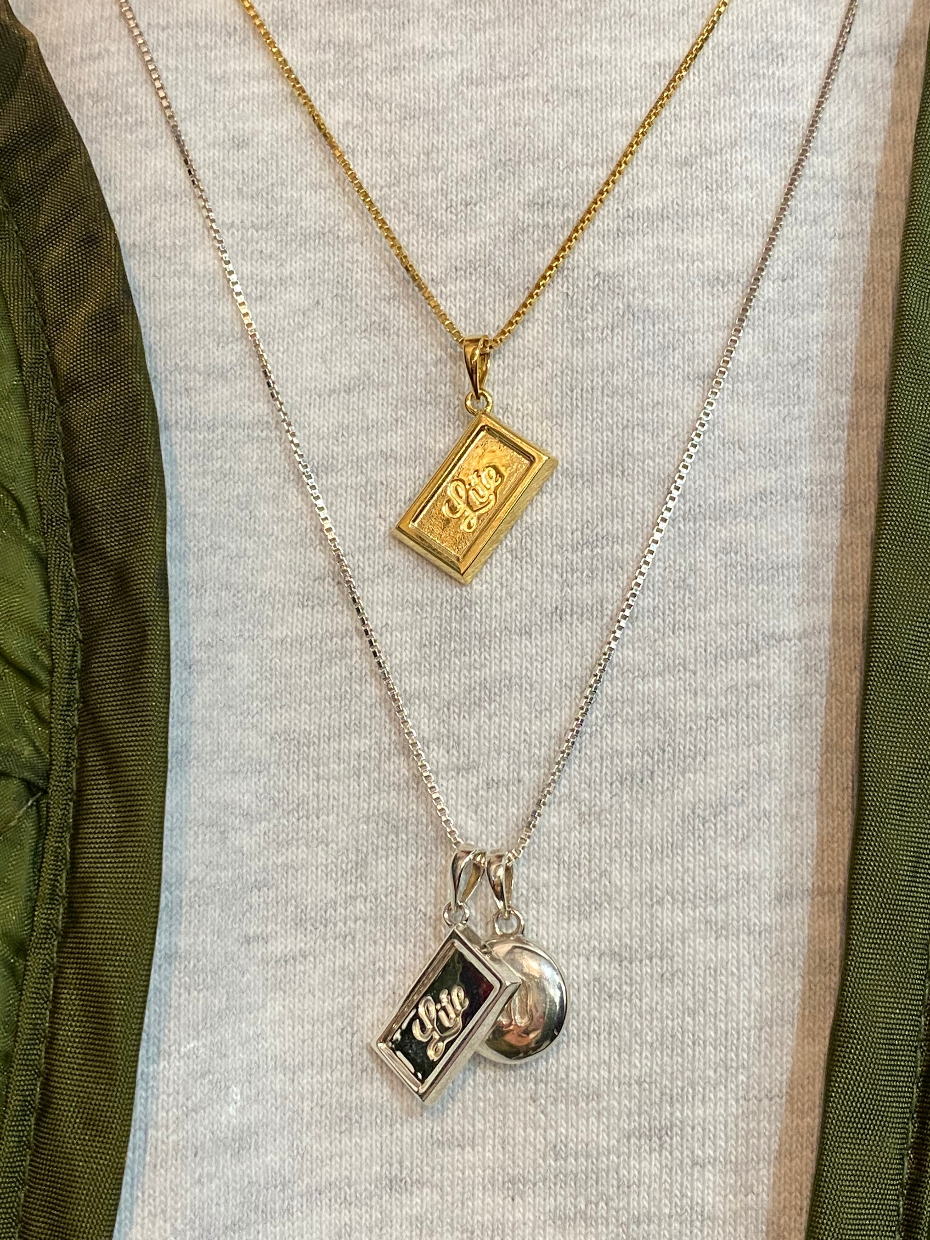 life シルバーネックレス ボックス付き Life chocolate message Necklace/ Silver925 シルバーネックレス/ IN