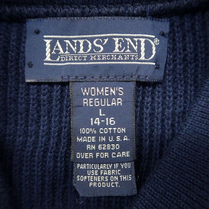 古着 90年代 USA製 ランズエンド LANDS'END コットンニット