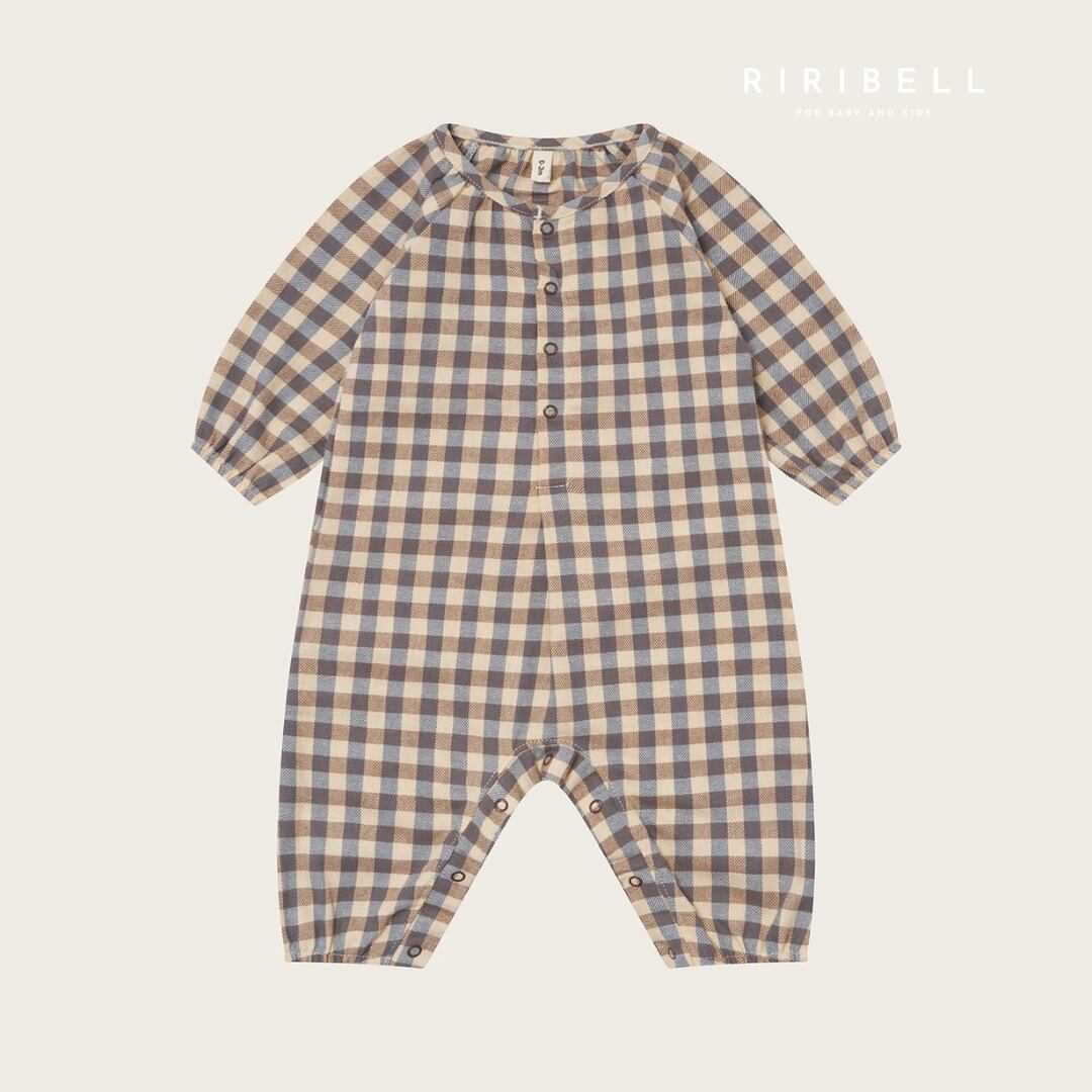送料無料【organic zoo】Shoreline Gingham Onesie